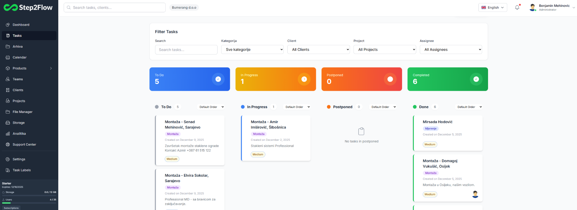 Kanban tabla zadataka